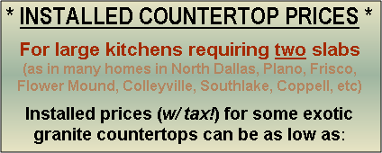 Granite Countertop Prices in Dallas, Plano, Frisco, Flower Mound, Colleyville, Southlake, Coppell